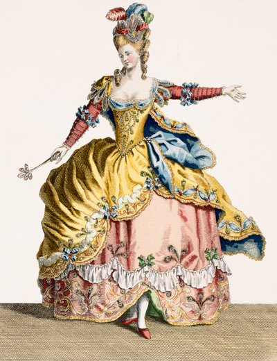 Costume pour la Reine des Sylphes dans le Ballet des Éléments, gravé par René Gaillard (c.1719-90) c.1780 - Jean Baptiste Martin